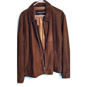 Cole brooks Mens suede leather jacket, nice quality bomber, sz. M